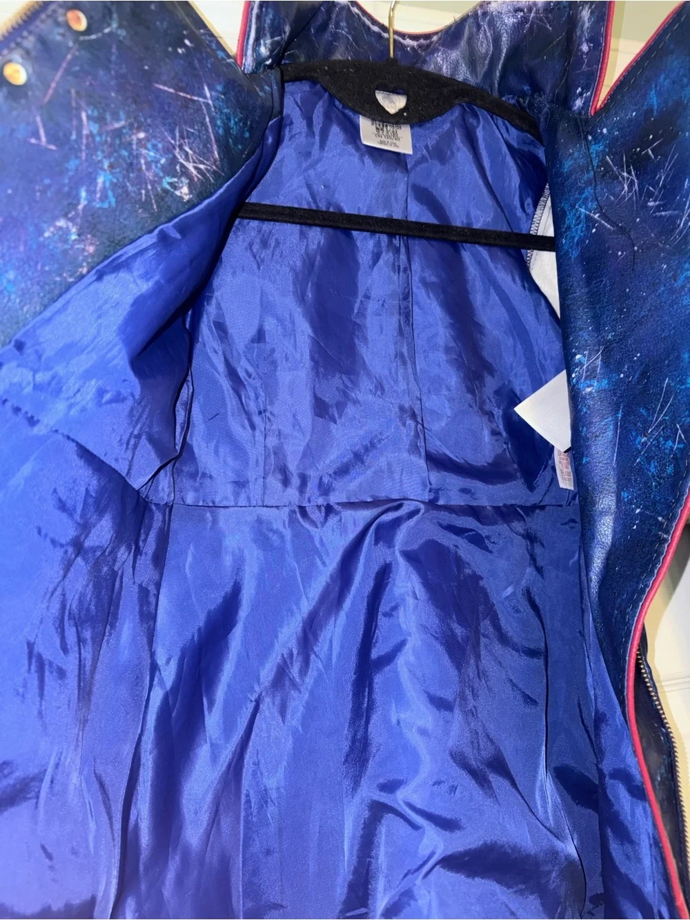 Disney Descendants Evie faux leather Costume jacket Blue Zipper Girls Size 5-6